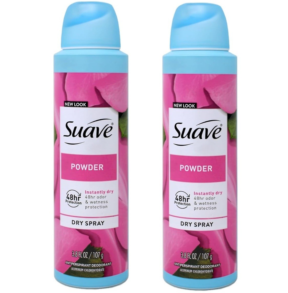 2X Suave Dry Spray Powder Antiperspirant Deodorant 48 hour Protection EXP 4-2027