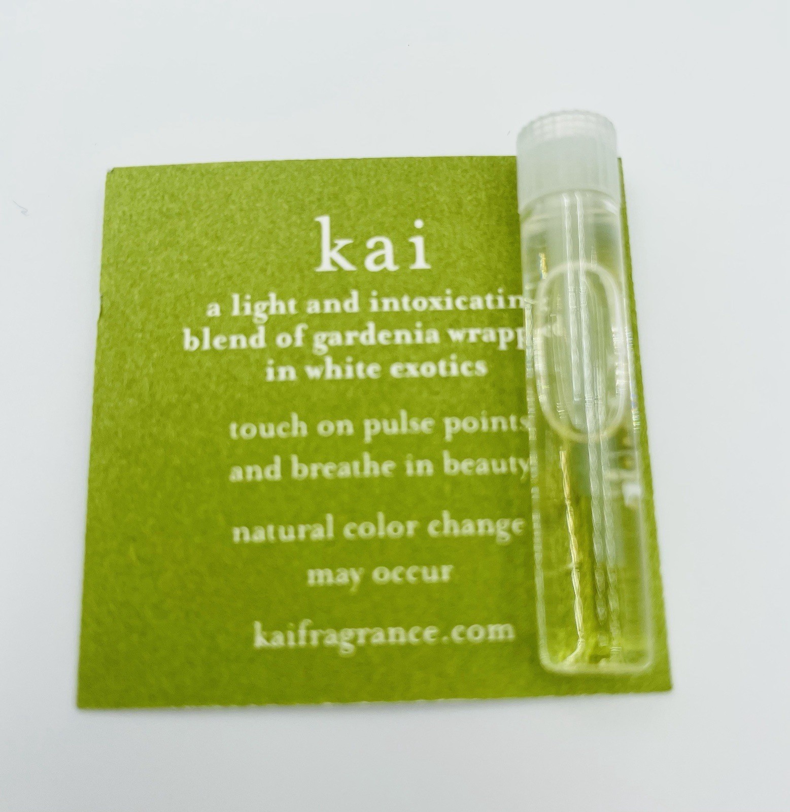 12 Kai Perfume by Gaye Straza Sample Size Vial w/ Card *SIZE NOT SPECIFIED. new