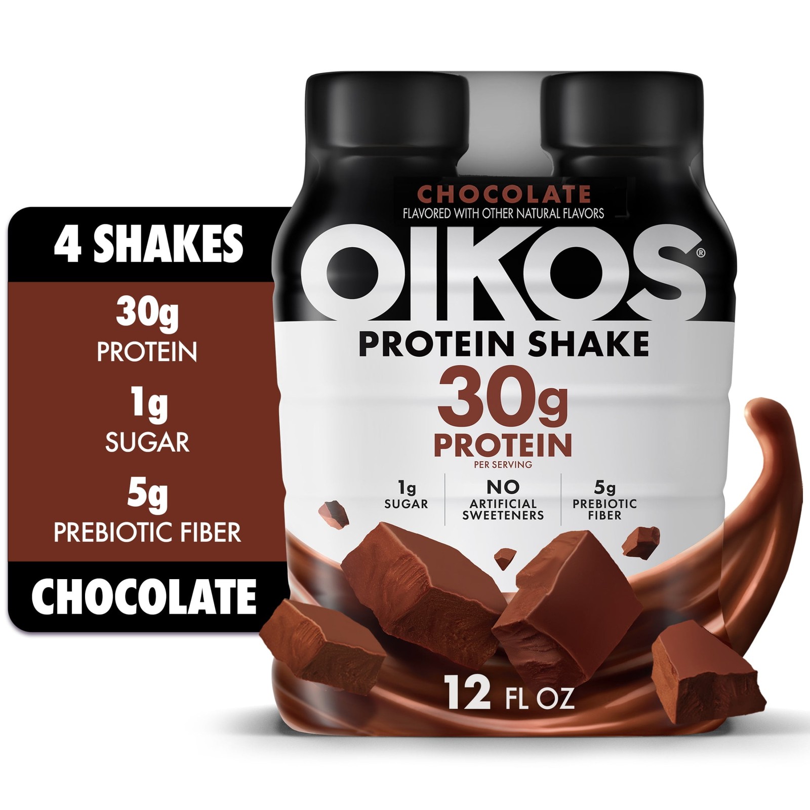 Oikos Protein Shake, Shelf Stable, Chocolate, 30g Protein, 12 fl oz