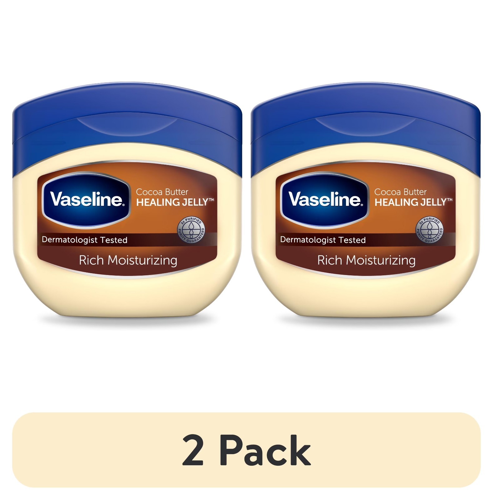 Vaseline Original Cocoa Butter Moisture Petroleum Jelly, 13 oz pack of 2