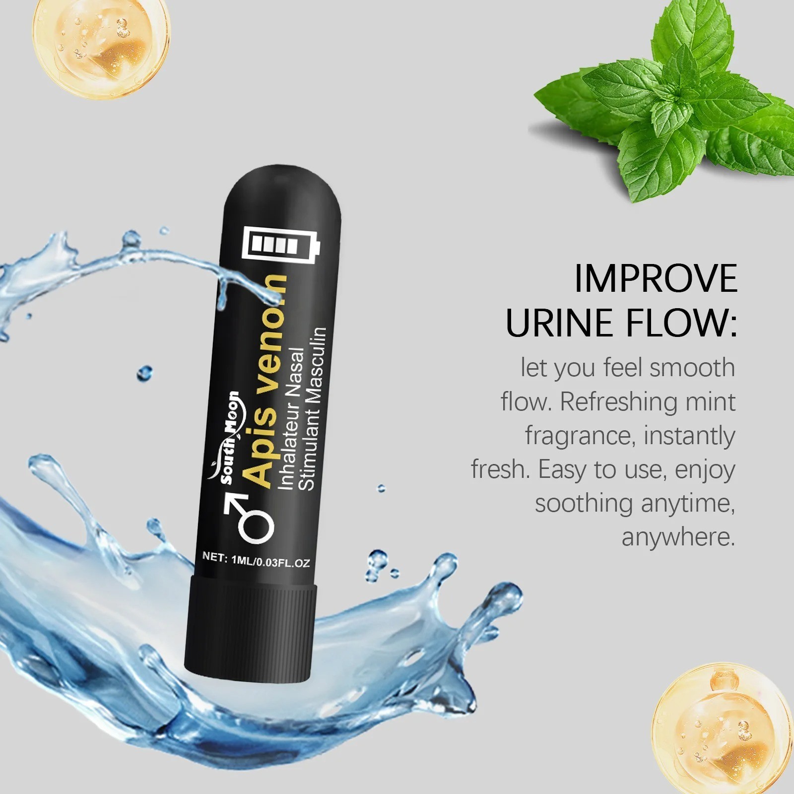 Nasal Inhaler Stick for Men Portable Refreshing Aromatherapy Inhaler