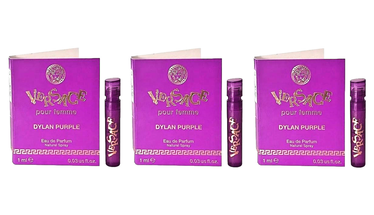 3X Versace Dylan Purple Pour Femme EDP Sample Spray 1 mL/.03oz NEW