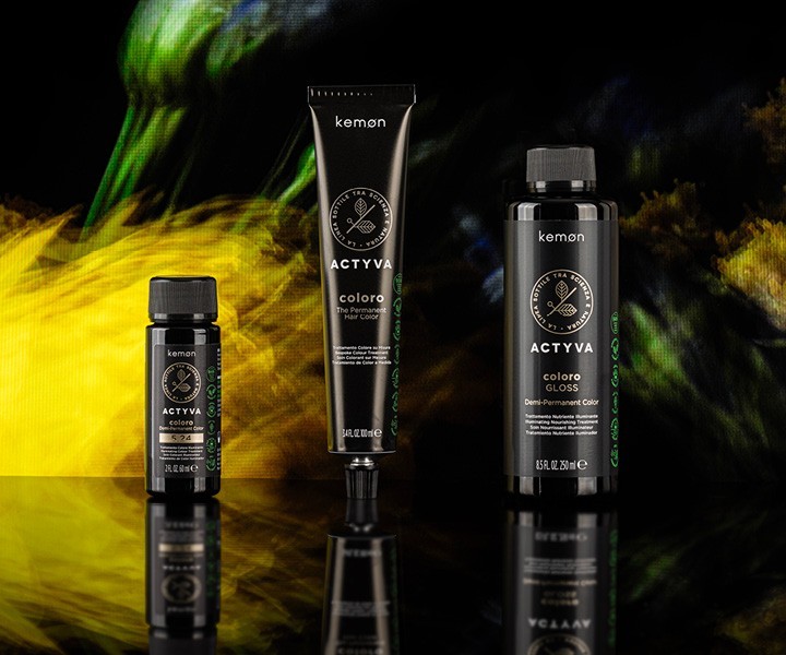 Kemon Coloro Actyva Permanent Hair Color (BLACK BOX) 3.4 Fl. Oz.