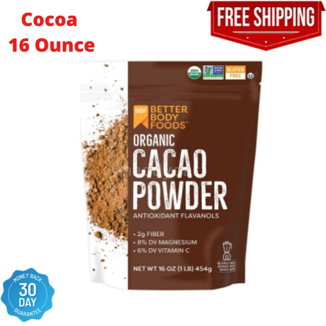 Organic Cacao Powder Cocoa Substitute Bulk 1 LB, Superfood, Non-GMO, Gluten-Free