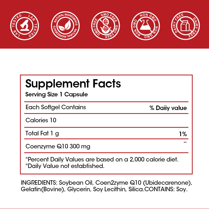 CoQ-10 300mg 240 Softgels Coq10 Co Q10 Coenzyme Heart Support NON GMO