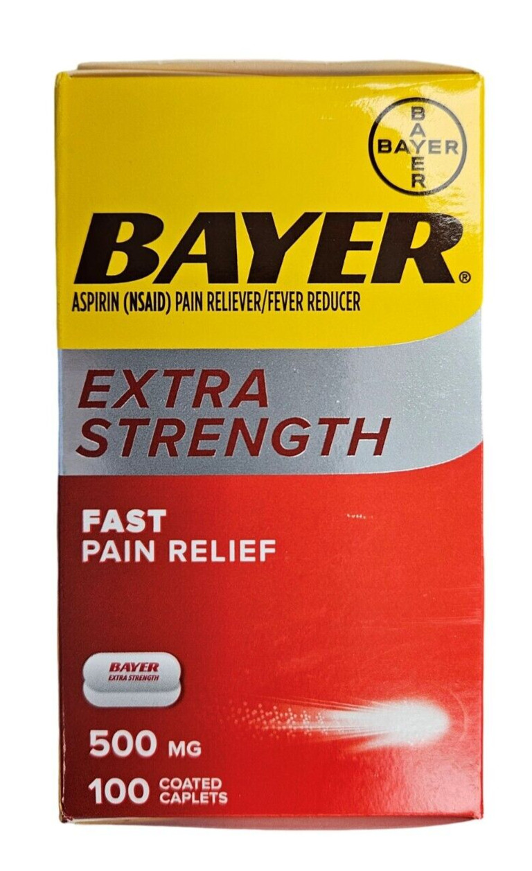 Bayer Aspirin Extra Strength 500mg, 100 Coated Caplets ^