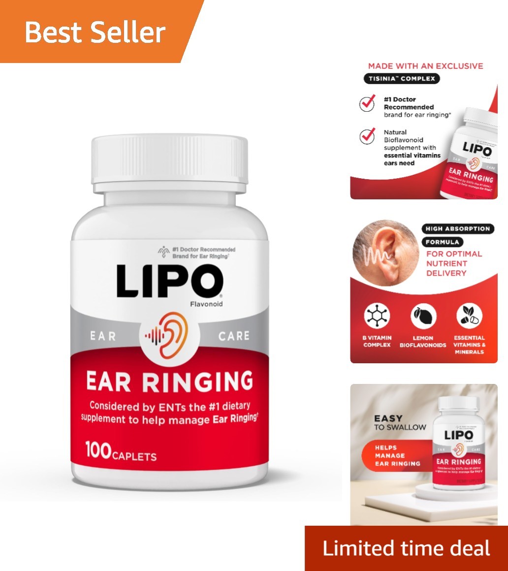 Lipo Ear Ringing Support Caplets – Natural Inner Ear & Circulation Aid with L…