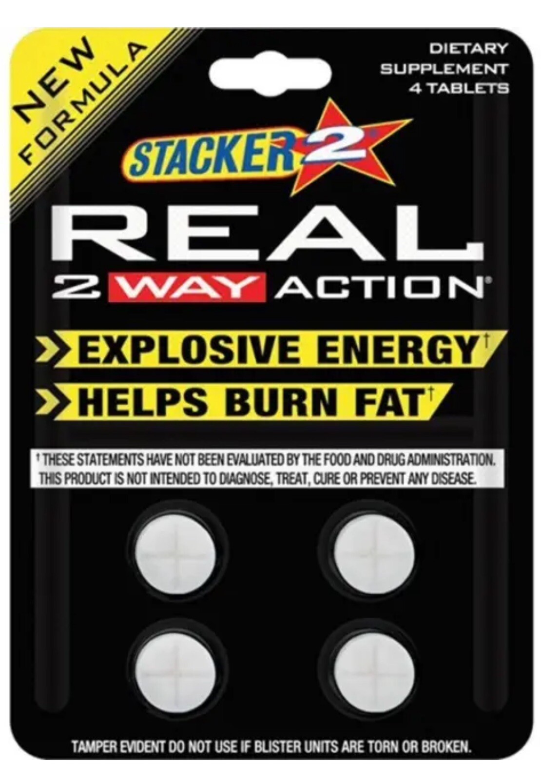 2 – 24ct Stacker REAL 2 Way Action Rapid Action Energy Weight Loss 48ct 192 Tabs