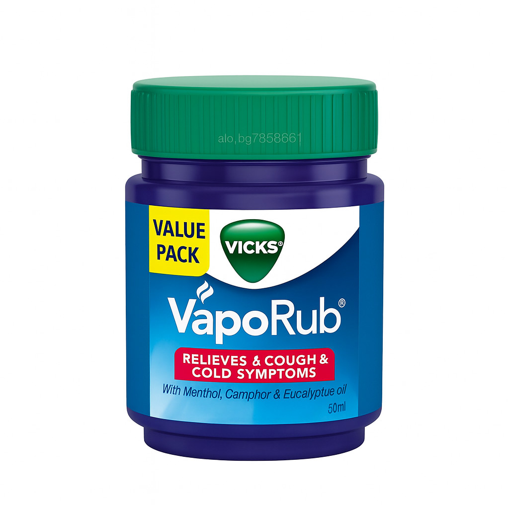Vicks Vaporub 50ml Relief From Cold, Cough, Blocked Nose, Headache (pack of 3)