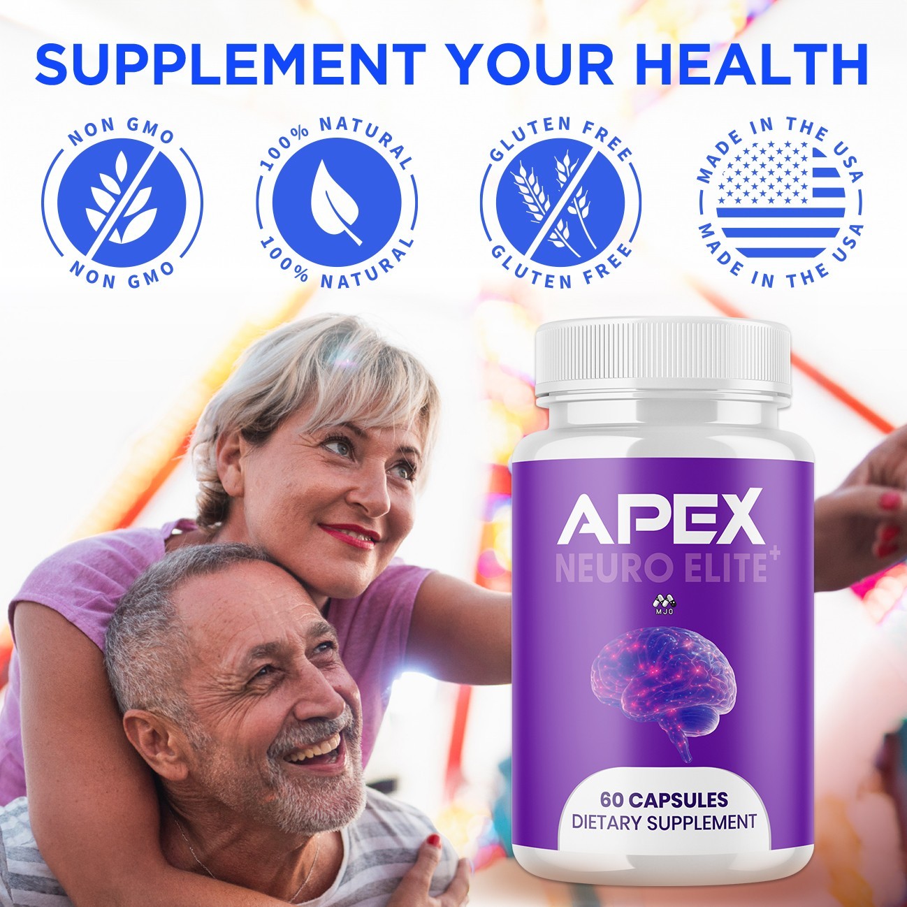 (5 Pack) Apex Neuro Elite Advanced Brain Health Support Supplement 300 Capsules