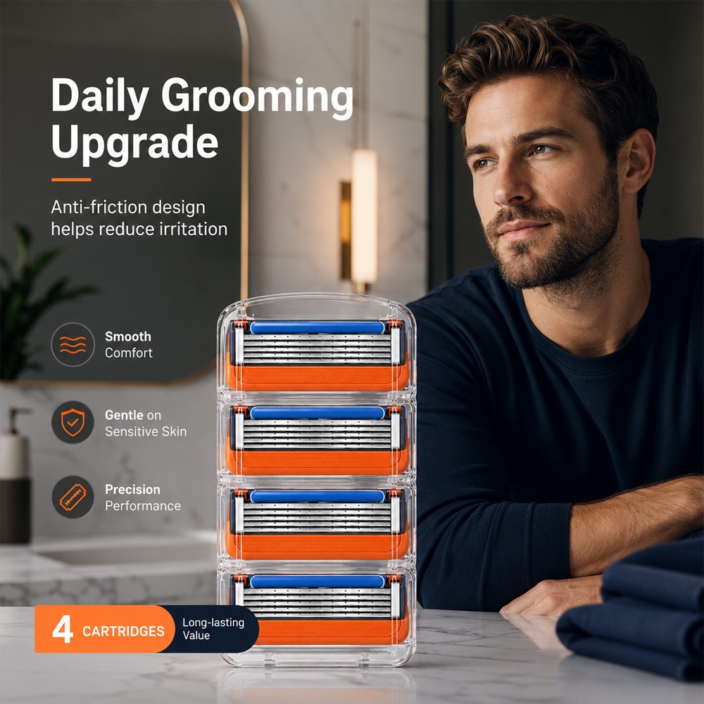 16PCS Shaving Razor Blades Refills Compatible for GiIIette Fusion 5 Proglide US