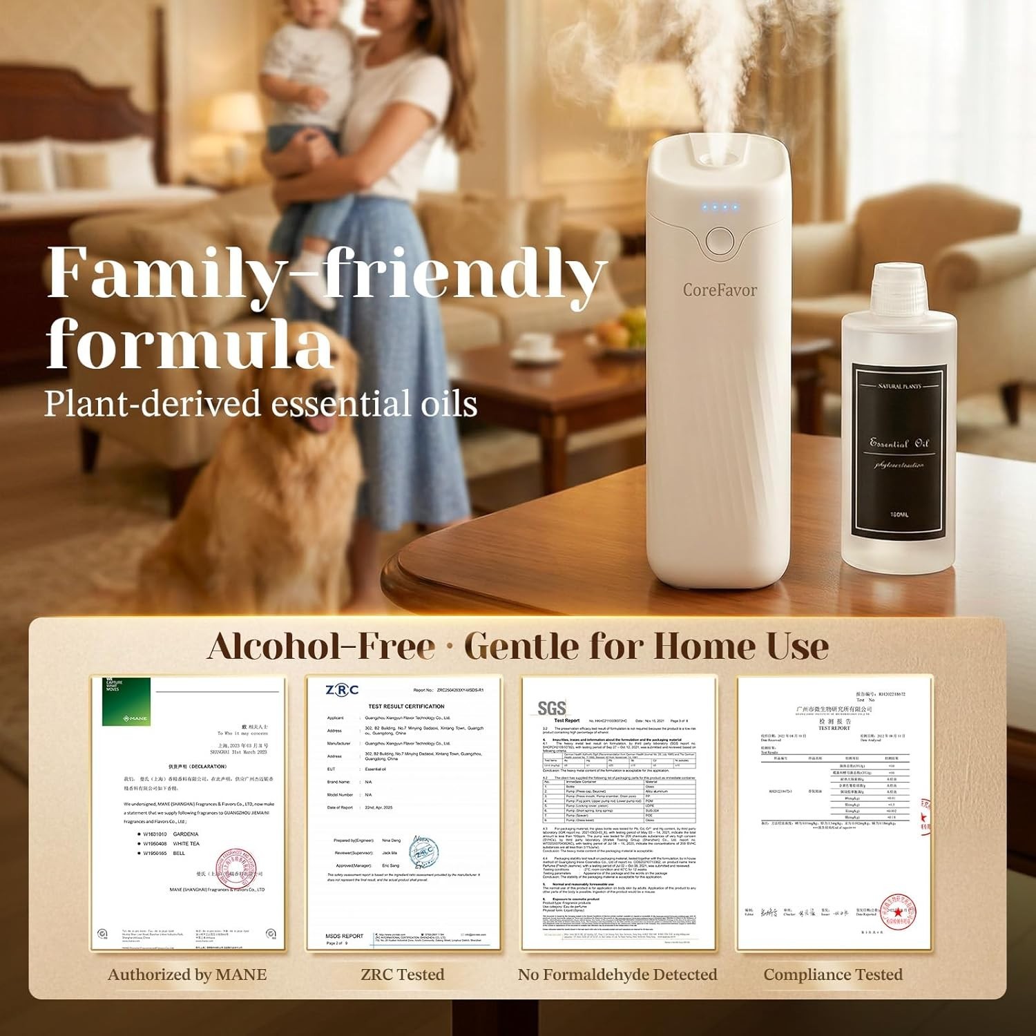 Waterless Essential Oil Diffuser M60 with 3x120ml Oils Rechargeable Portable