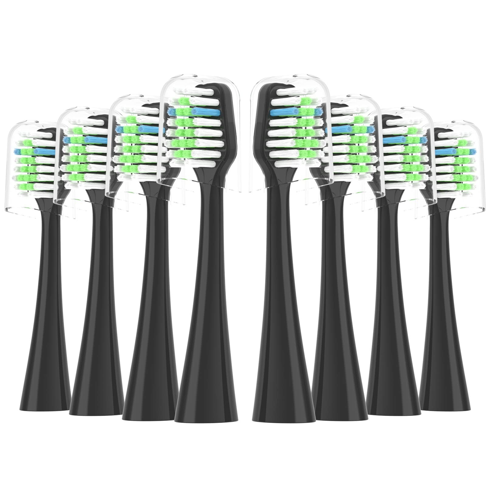 Replacement Toothbrush Heads Fits for 1 Count (Pack of 8), Black 9.0/5.0