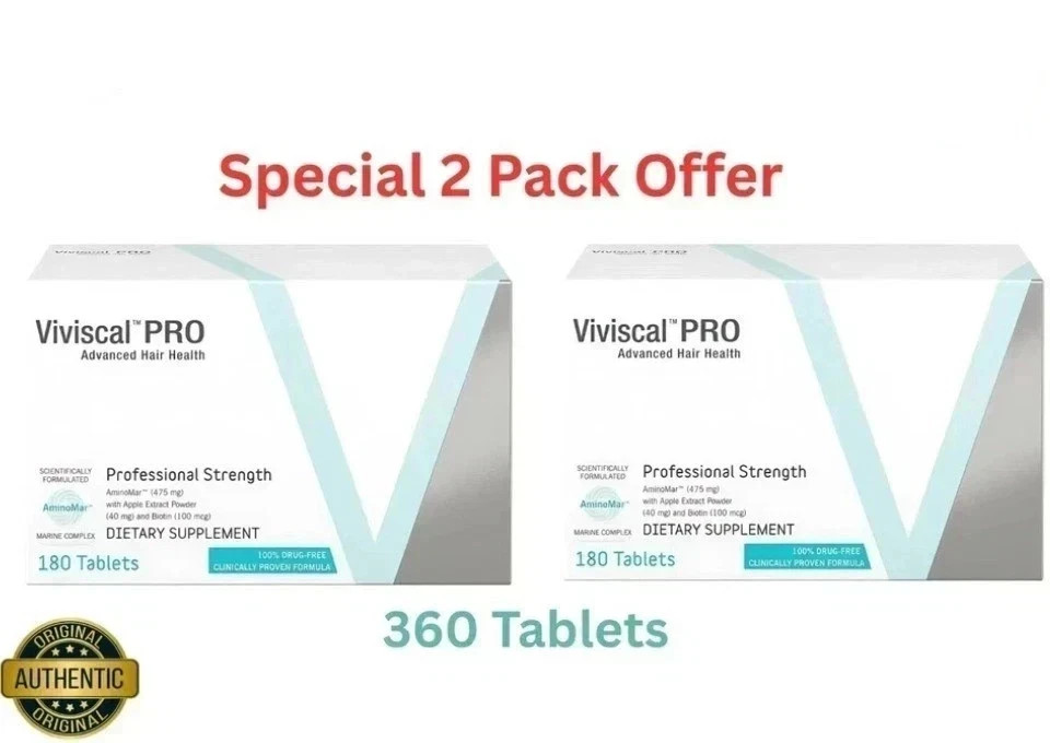 2X VIVISCAL PRO – Professional Hair Growth Tablets 180 Exp 12/2027 Free Shipping