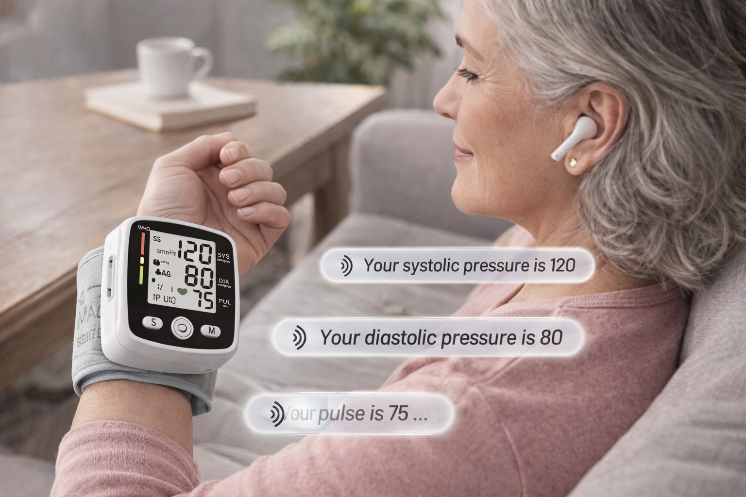 Blood Pressure Monitor with Carrying Case Portable Rechargeable – Easy to Use