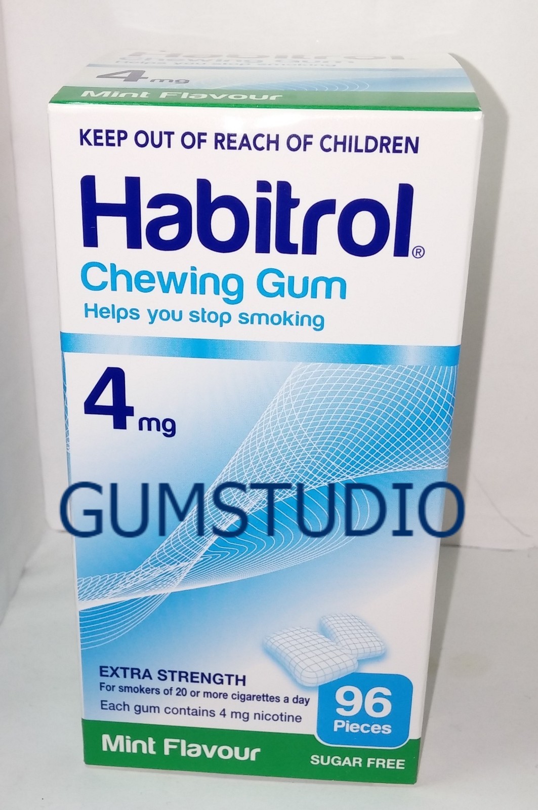 Habitrol Nicotine Gum 4mg MINT Fresh 1 Box 96 pieces Quit Smoking exp 6/25