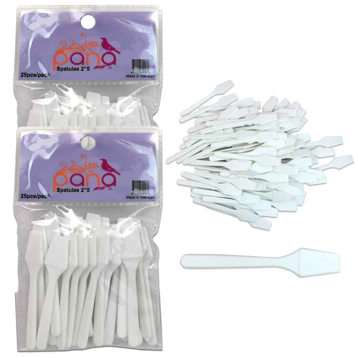 2 Packs Pana 2.5″ White Small Plastic Makeup Cosmetic Facial Mask Spatula Scoop