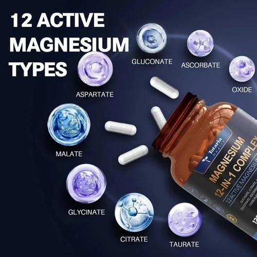 Magnesium 12 in 1 Complex 120C Glycinate Citrate Malate Taurate Daily Support