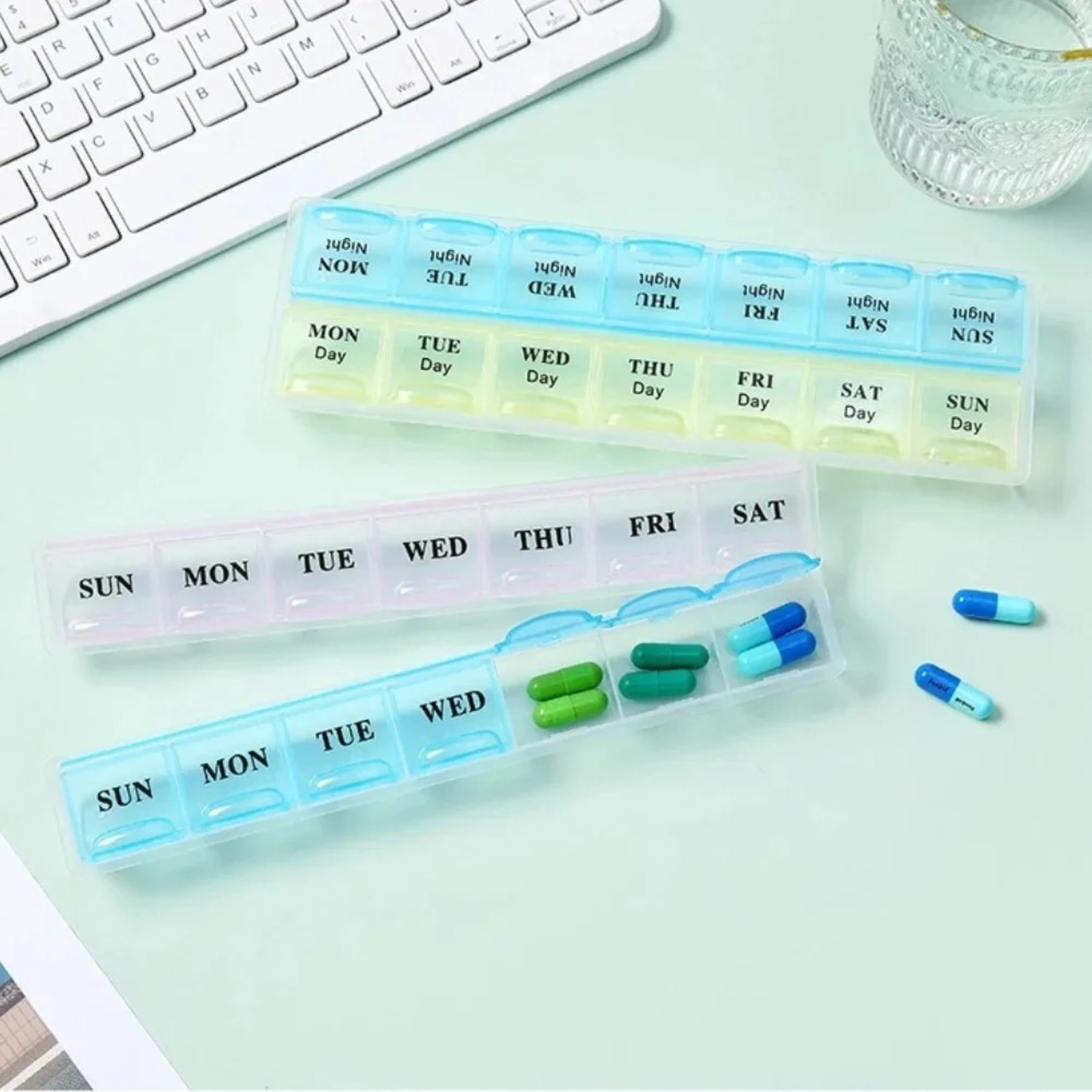 For Vitamins Extra Large Weekly Pill Organizer 3 Times A Day Medicine Cases Boxs