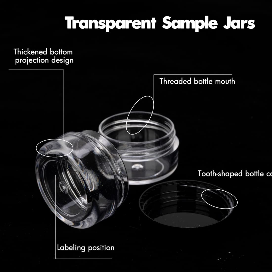 5 Gram Sample Containers with Lids, 50 Count 5ML Sample Jars, Empty Cosmetic …
