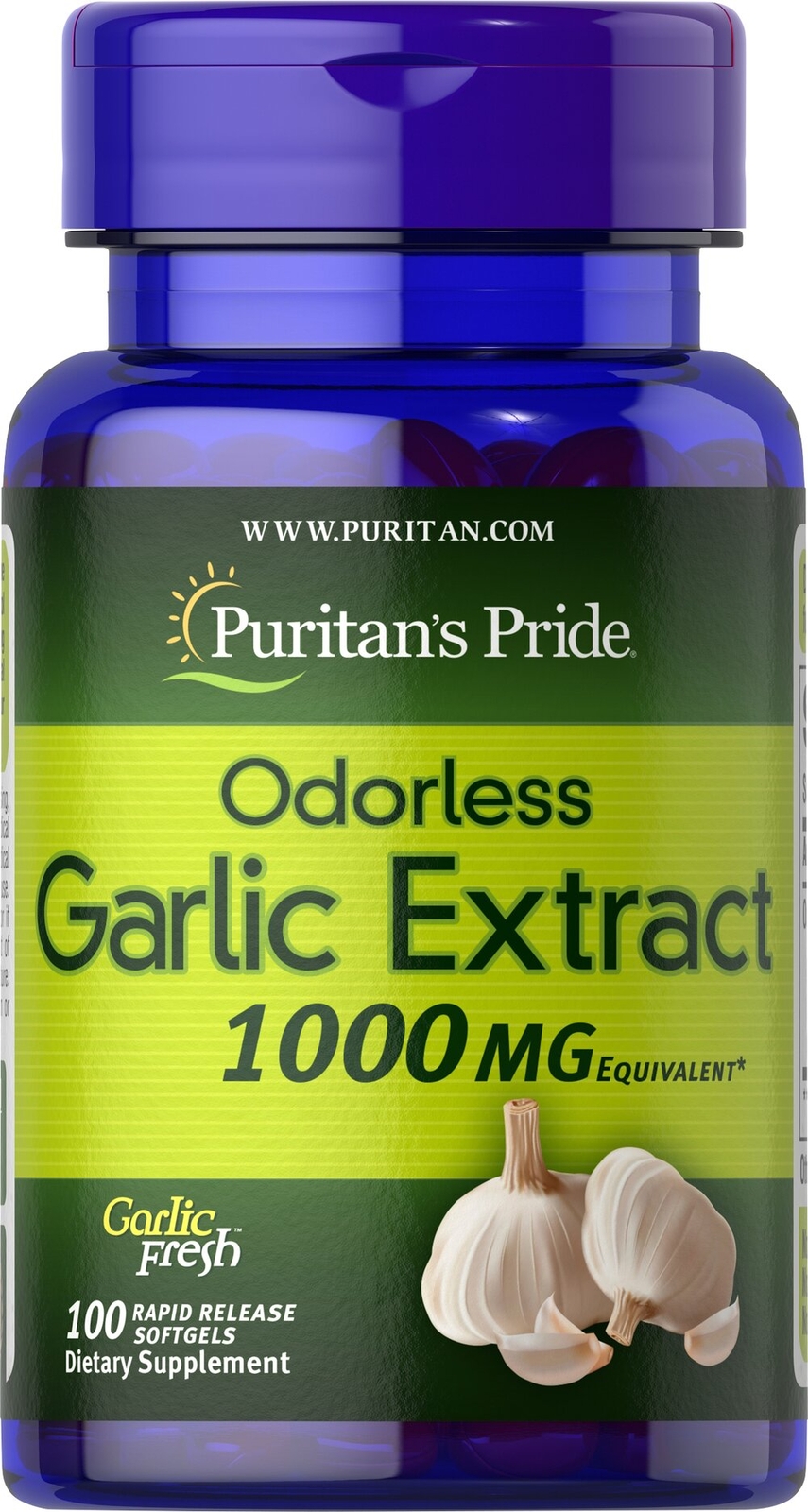 Puritan’s Pride Odorless Garlic 1000 mg – 100 Rapid Release Softgels