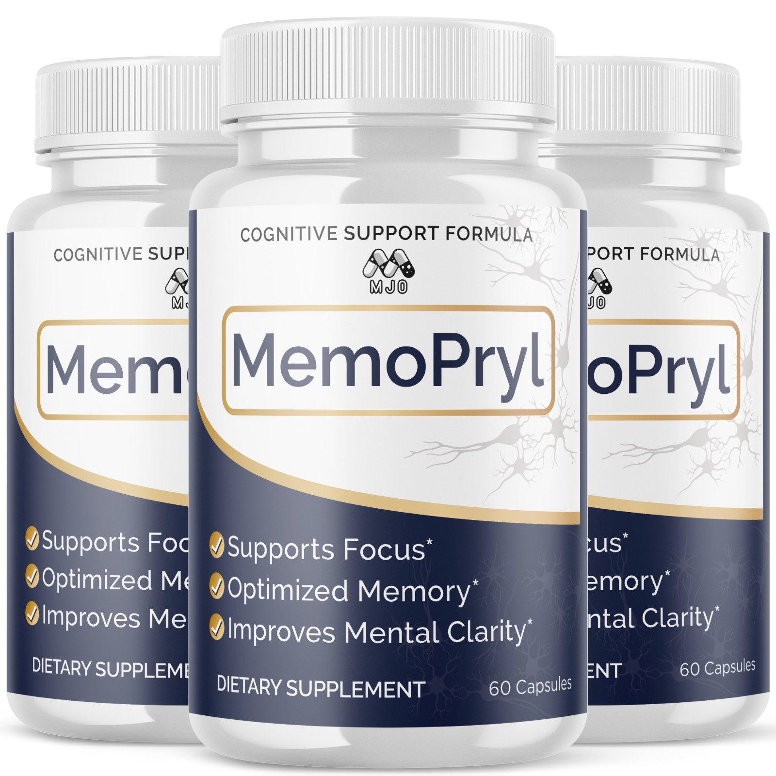 (3 Pack) MemoPryl Advanced Nootropic Brain Support Max Supplement 180 Capsules