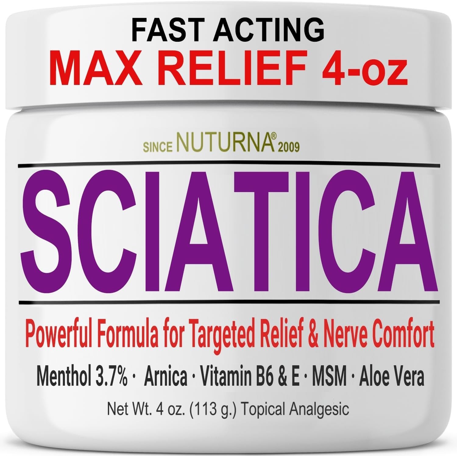 Sciatica Nerve Cream – Maximum Strength Comfort Cream for Feet, Hands, Legs, –