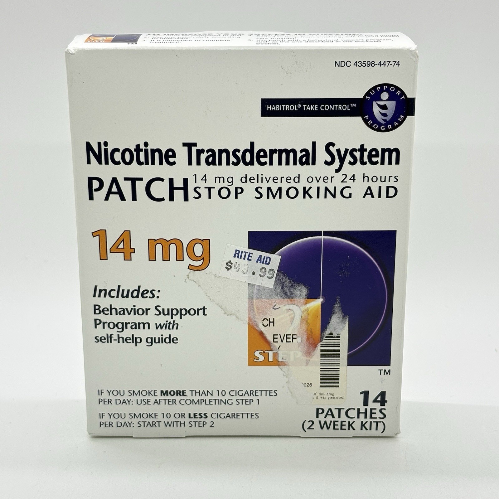 Habitrol Nicotine Transdermal System Patch 14 MG Step 2 14 Patches Exp 06/26