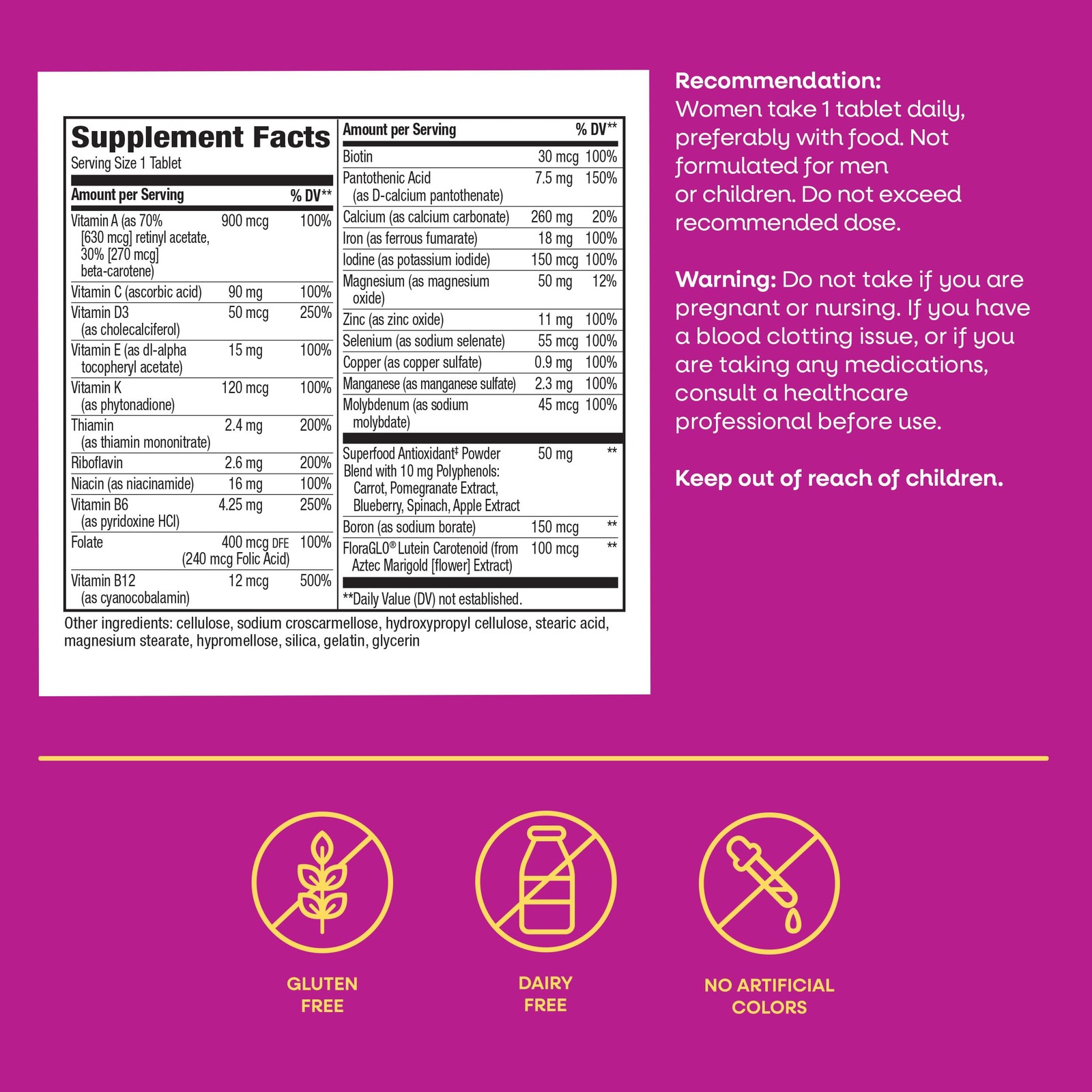 Nature’s Way Alive! Complete Multivitamin for 50 Count (Pack of 1), Natural