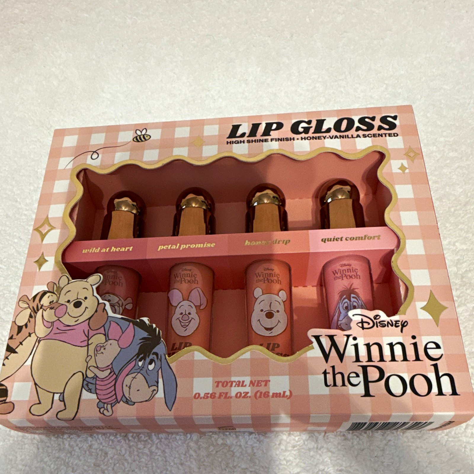 Disney Winnie the Pooh Scented Liquid Lip Gloss Set Shine 4pc 0.56 fl oz