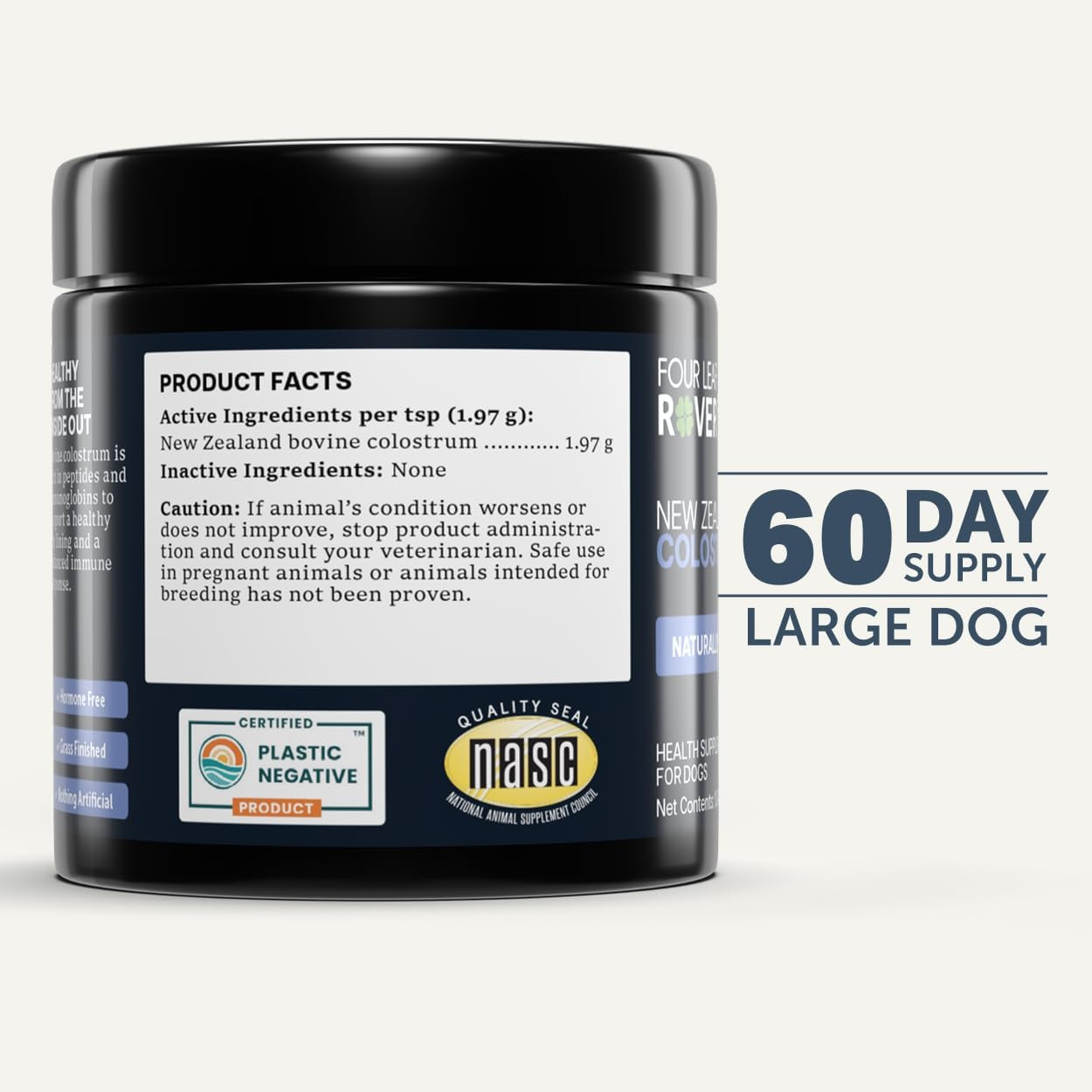 FOUR LEAF ROVER Colostrum for Dogs – Bovine Colostrum from 100% Grass-Fed New Ze