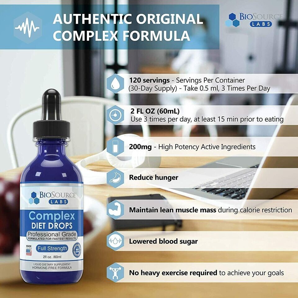 BioSource Labs Complex Diet Drops Full Strength Natural Weight Management Drops