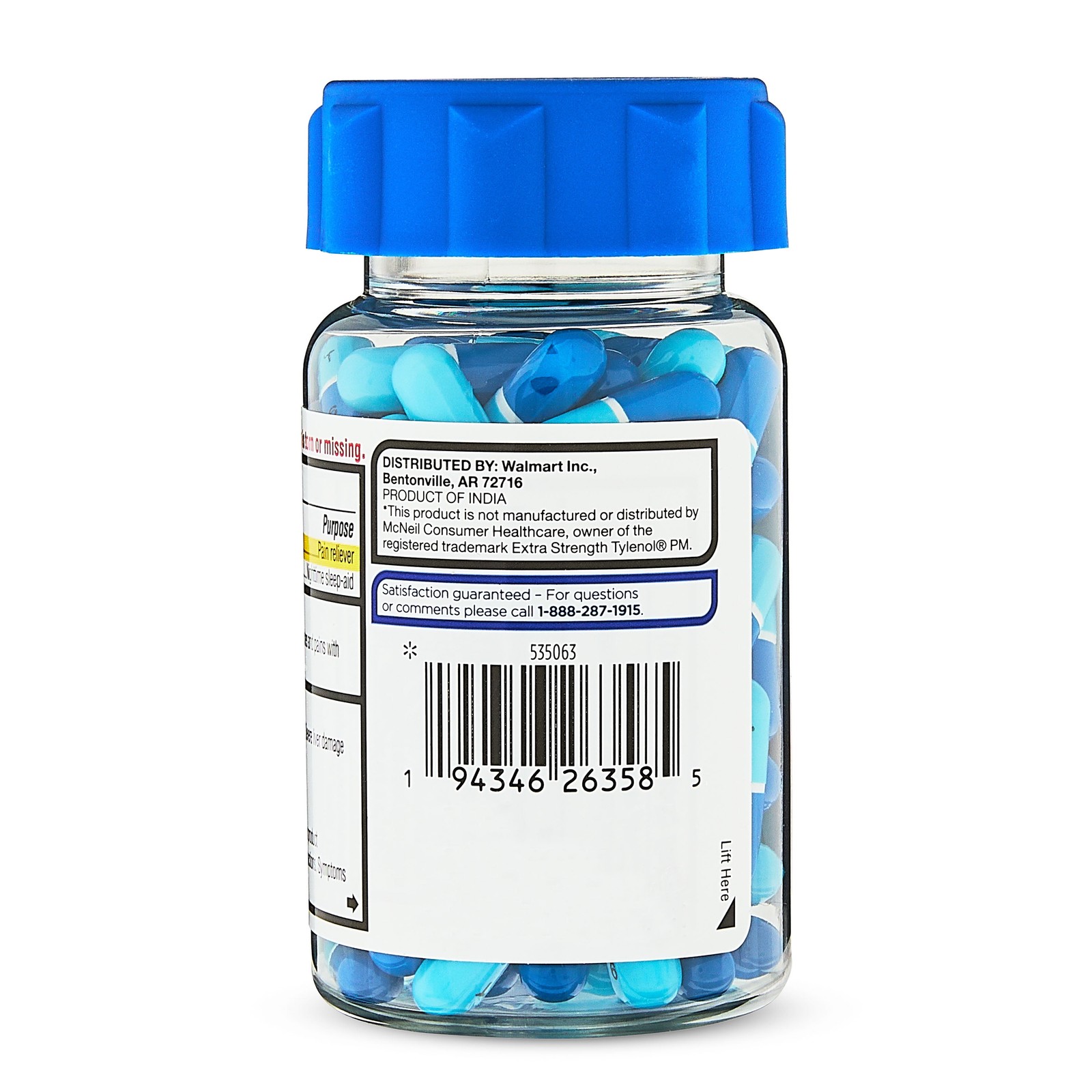 Equate Extra Strength Pain Reliever PM, Alcohol-Free, Acetaminophen, Pain Relief