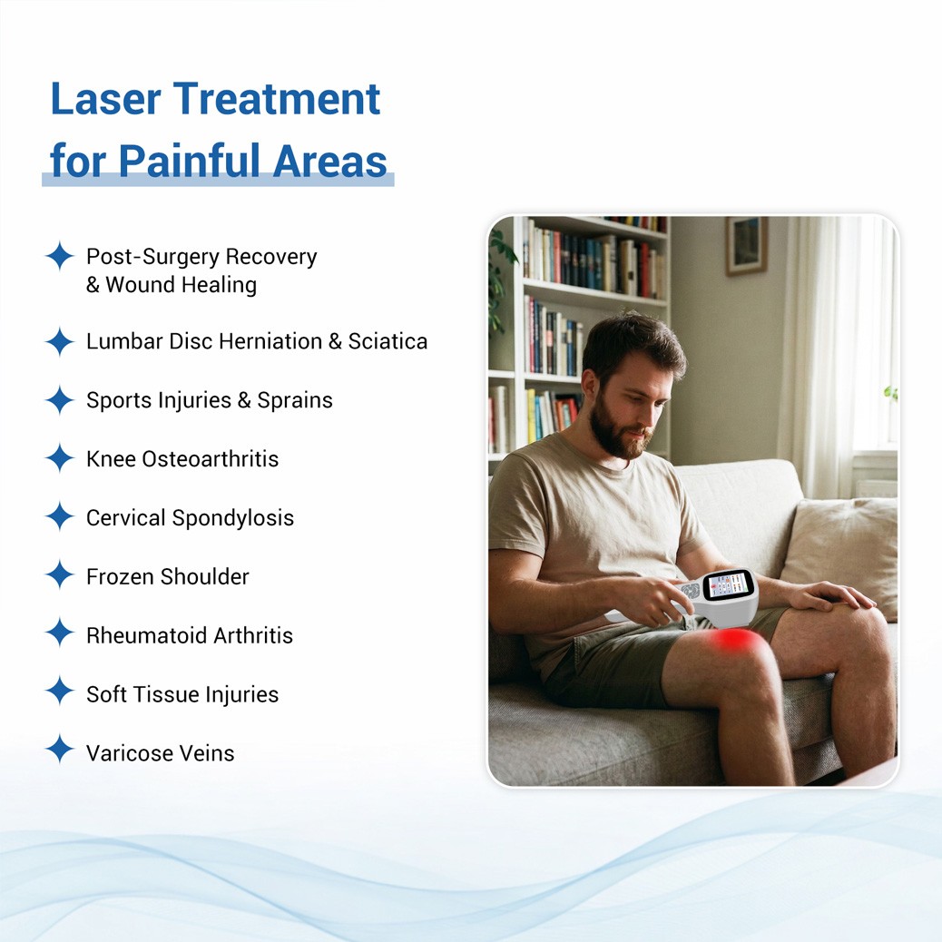 2.5W Low Level Light Therapy Joint Pain LLLT Cold Laser Device with Touch Screen