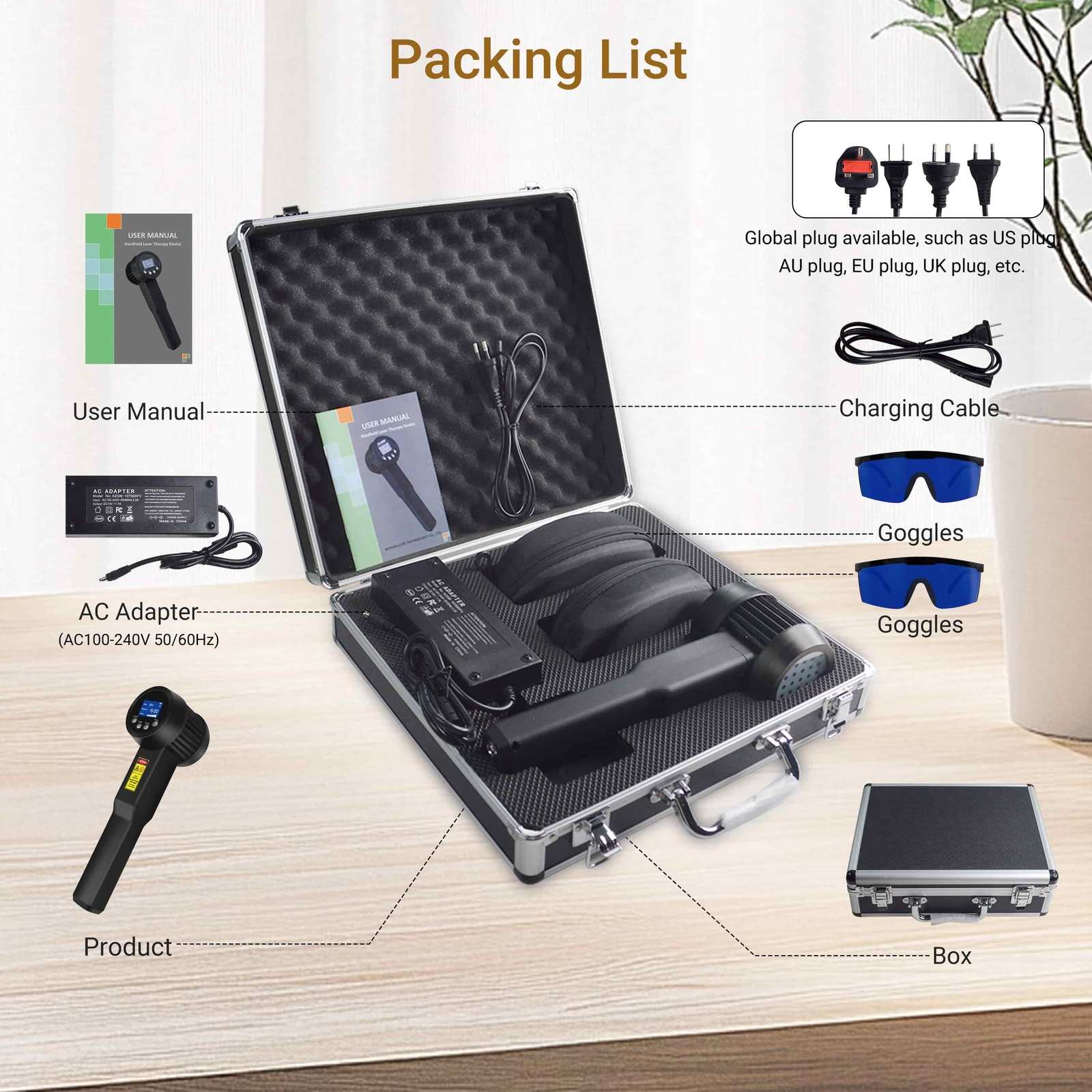 205W Super Pulsed NIR Laser Therapy 905nm*4+808nm*10+660nm*1 for Pain Relief