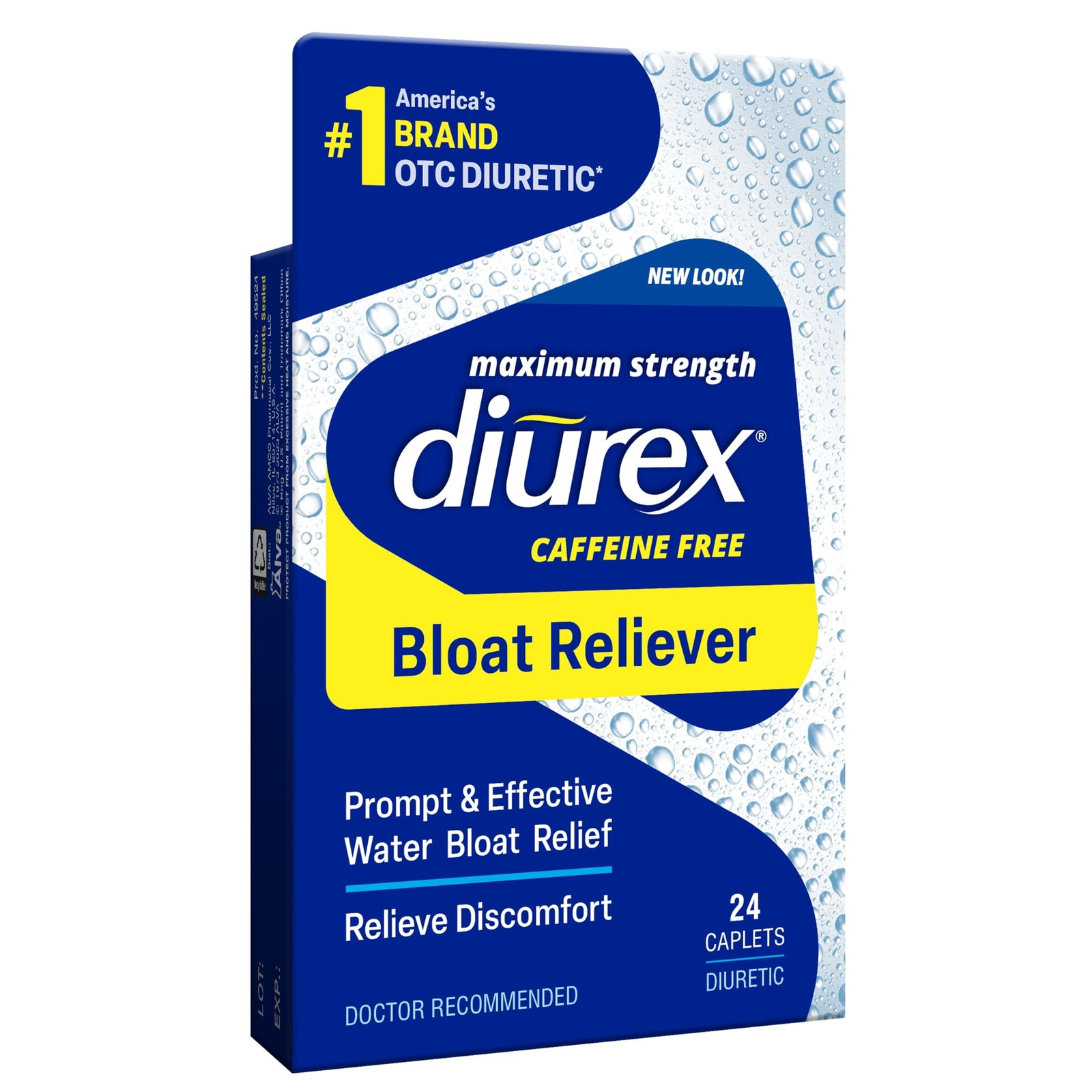 Diurex Caffeine-Free Bloat Relief Maximum Strength 24 Count Up to 6 Hours