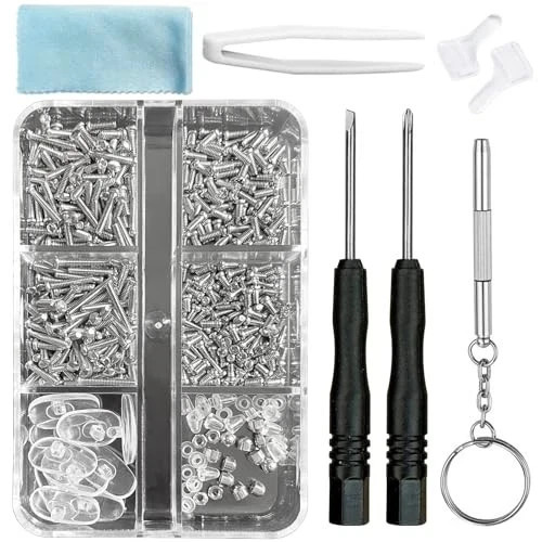 Eyeglass Sunglass Repair Kit, Magnetic Eye Glasses Repairing Tool Kit with Assor