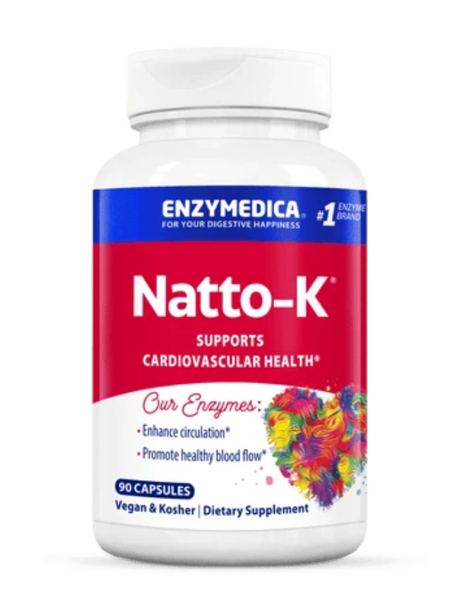 Enzymedica Natto-K 90 Capsules, Enhances Circulation, Heart Health Support