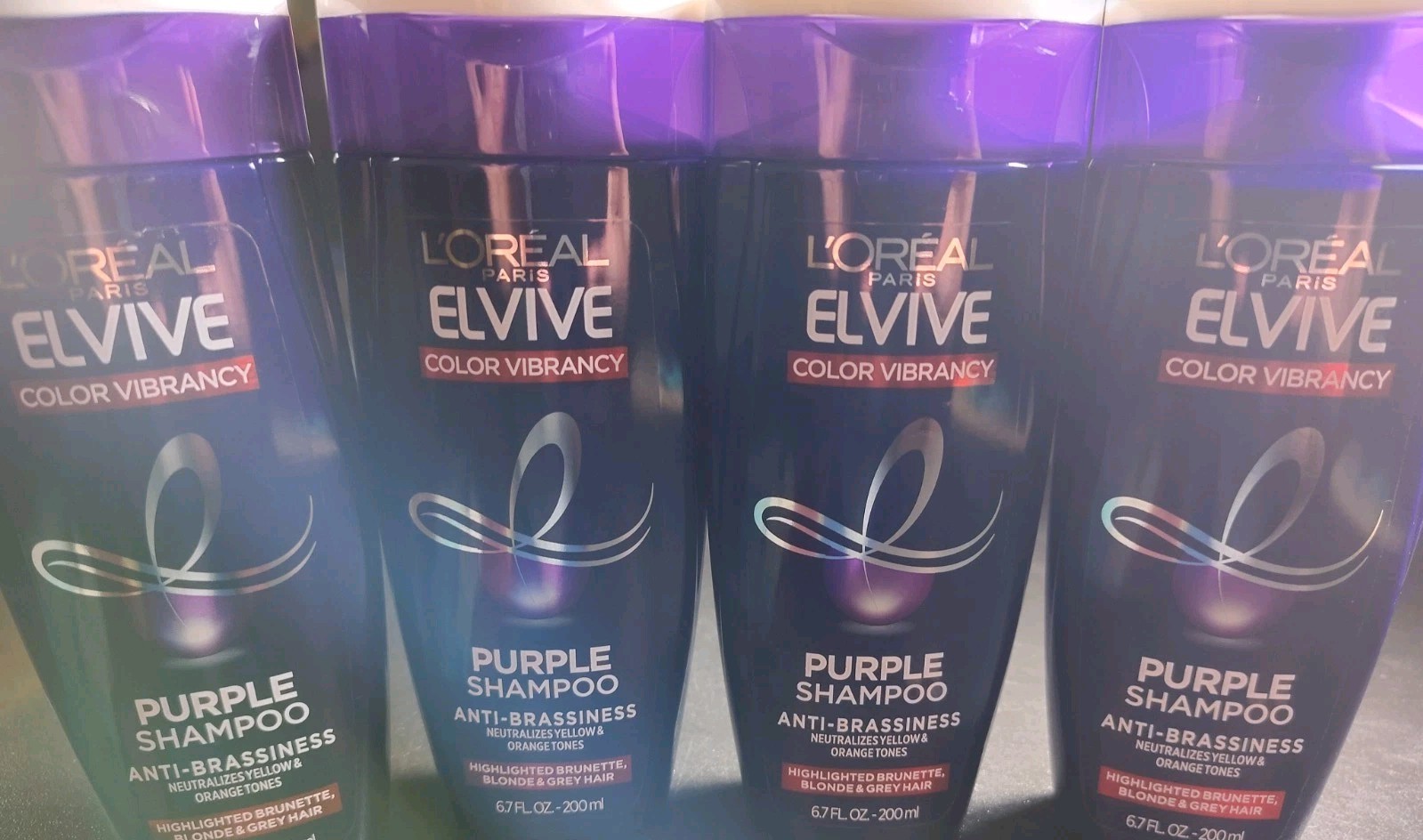 4x- LOréal Paris Elvive Color Vibrancy Purple Shampoo Anti-Brassiness 6.7 Fl Oz