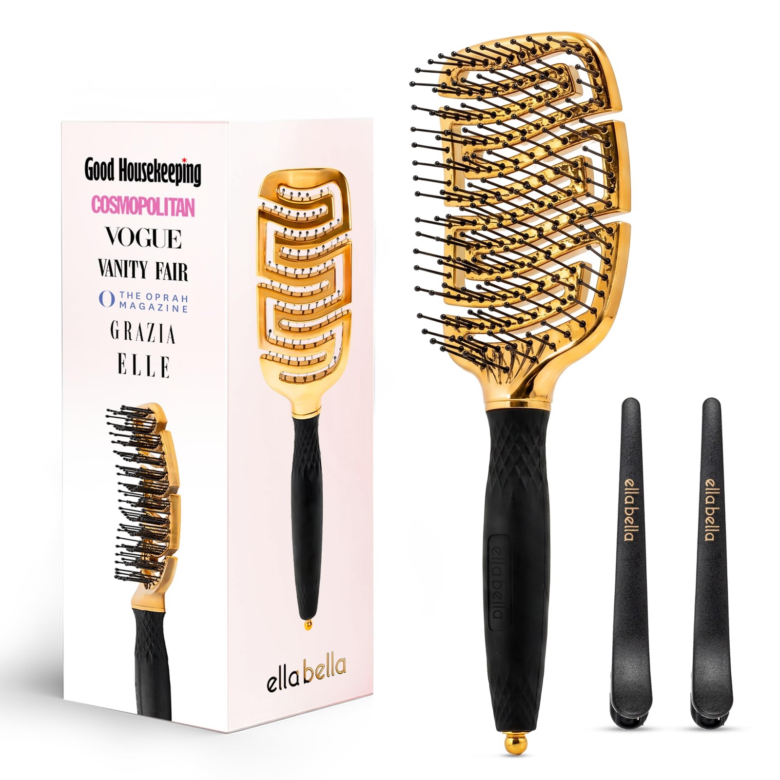 Ella Bella Detangling Hair Brush Set – Vented Dry Blow Drying Brush For Women –