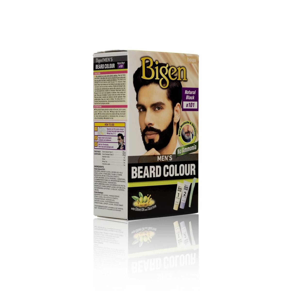 Bigen Men’s Beard Colour B101 Natural Black 40g Ammonia Free Beard Color