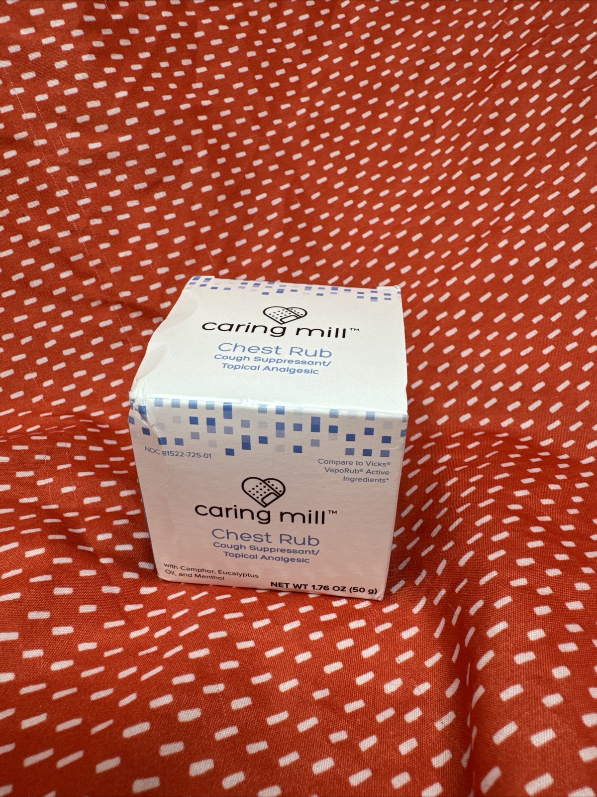 Caring Mill Chest Rub Cough Suppressant/Topical Analgesic Menthol 1.76oz./50g.