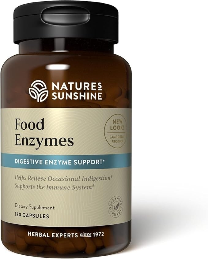 Nature’s Sunshine Food Enzymes Digestive Support with 120 Count Exp 2028