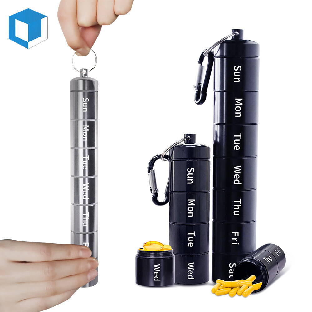 Weekly Pill Organizer 7 Day Medicine Large Compartment Container Aluminum Alloy