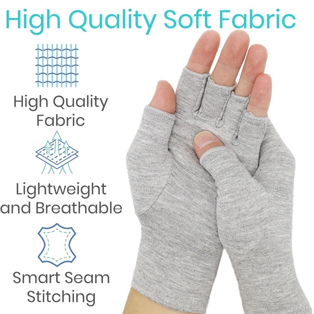 1 Pair Bamboo Gloves Compression Arthritis Glove Wrist Support Joint Pain Relief
