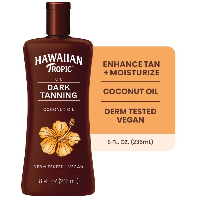 Hawaiian Tropic Dark Tanning Oil 8 oz Classic Coconut Fragrance Sun Glow