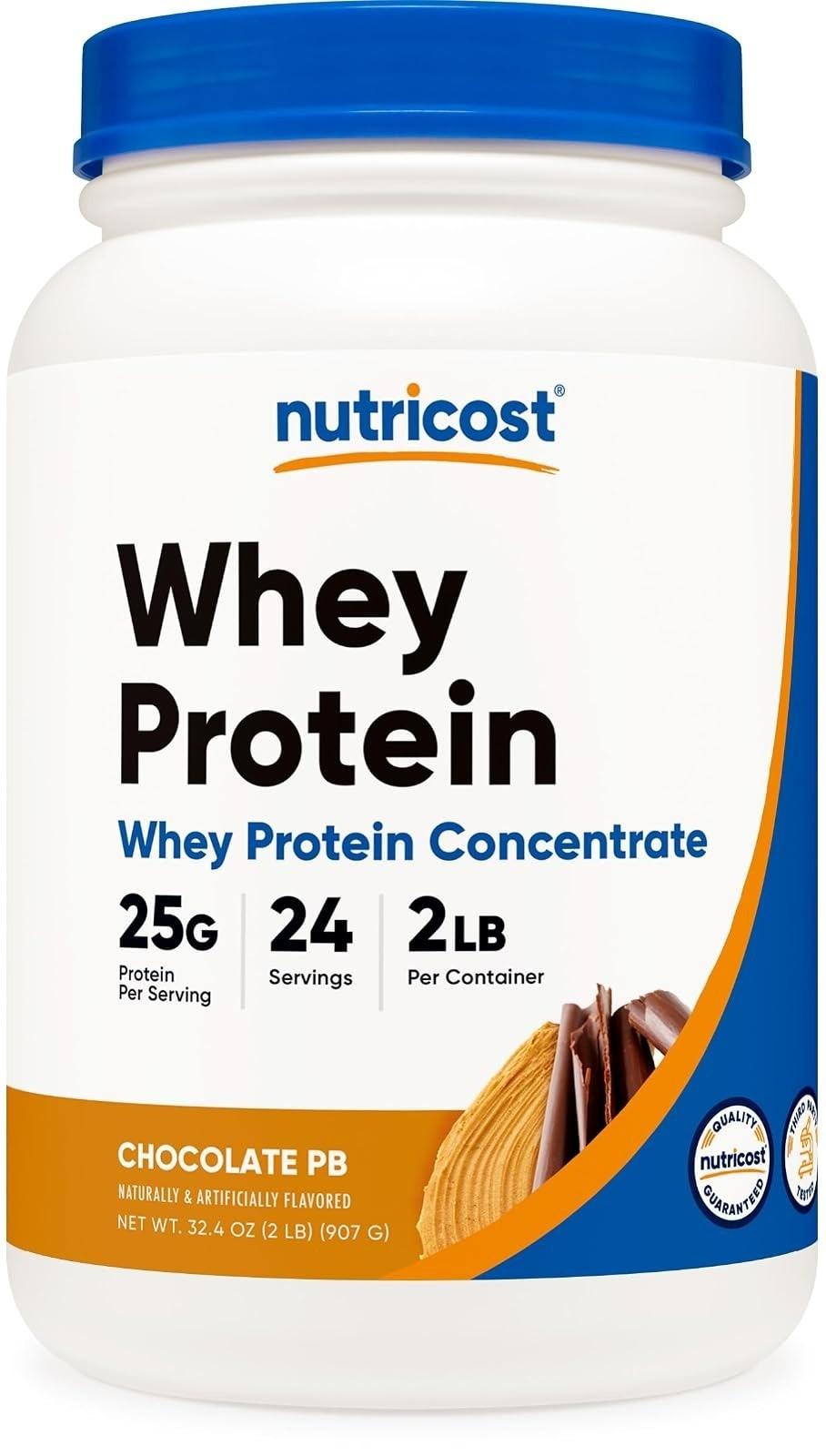 Nutricost Whey Protein Concentrate Vanilla 2lbs – 25g Protein per Serving
