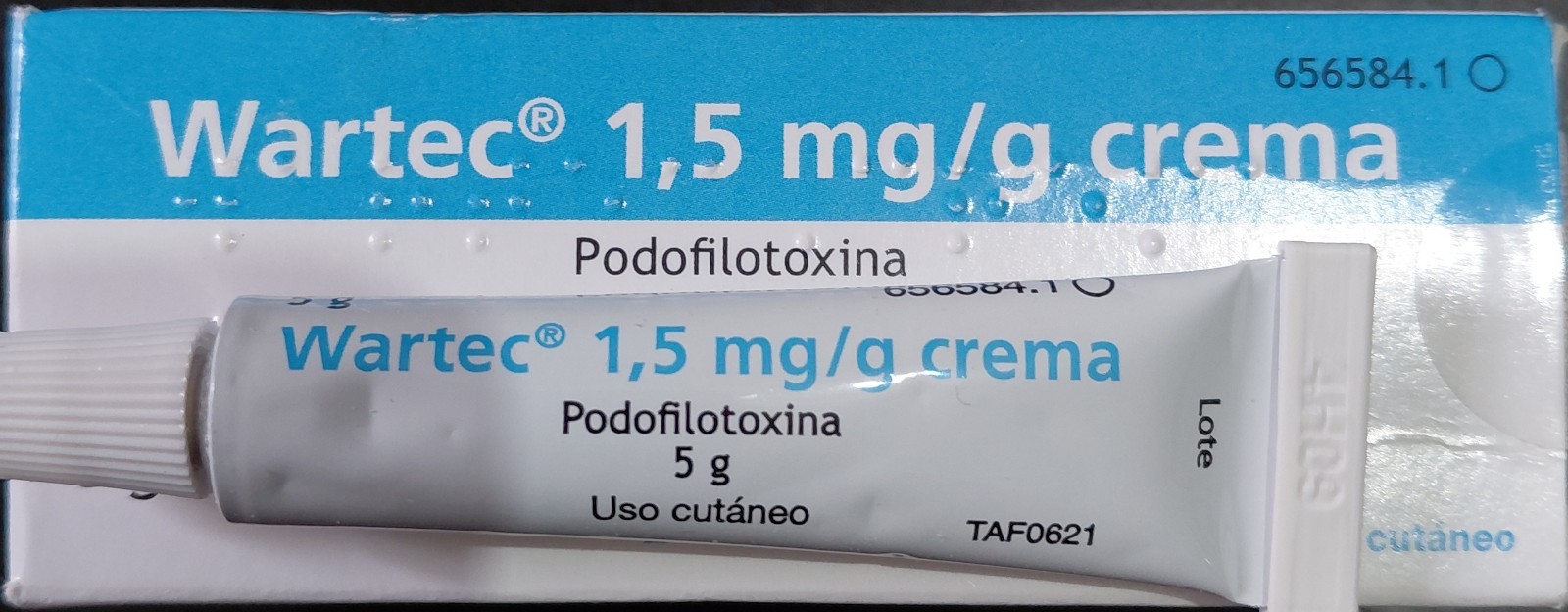 wartec creme (podofilotoxine)