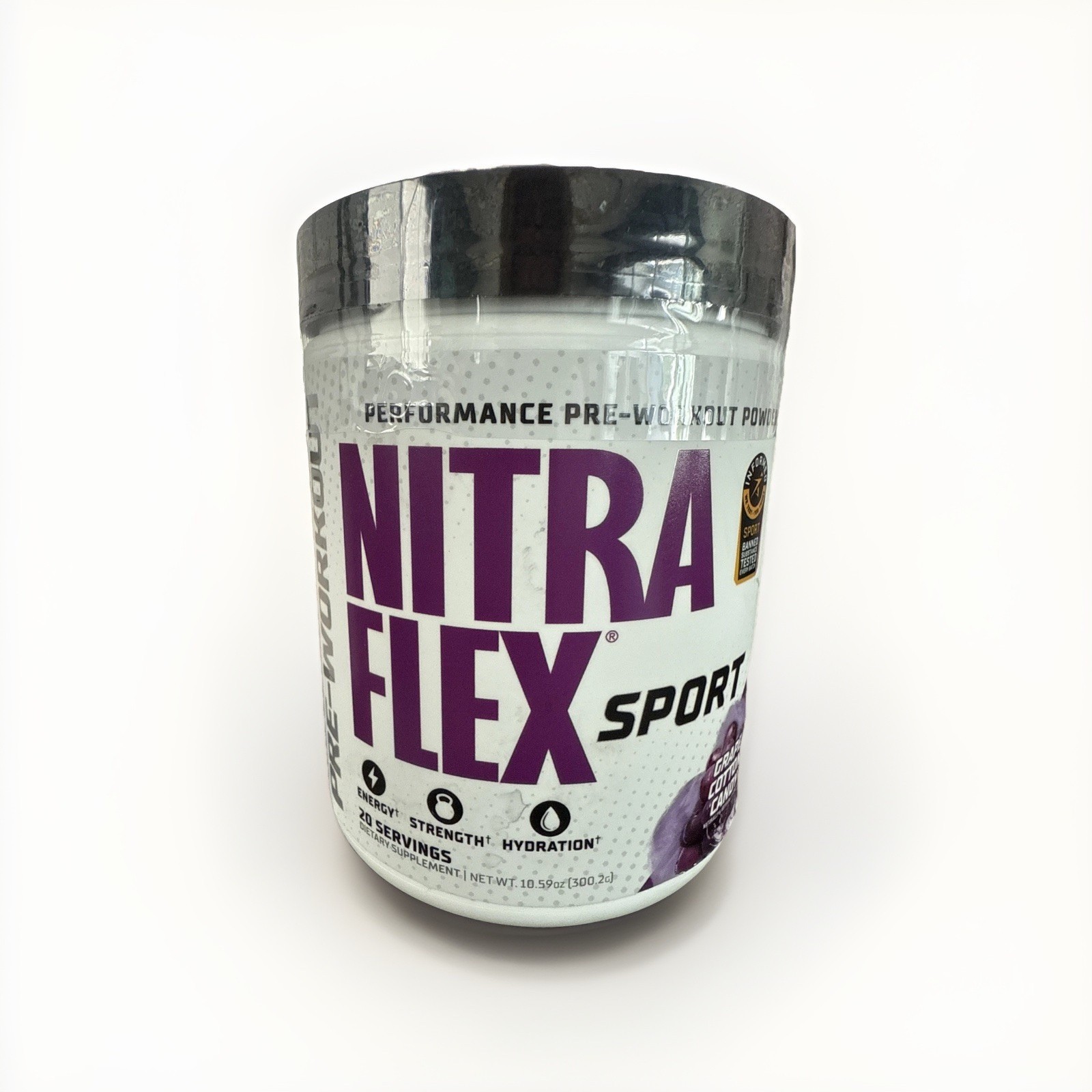 Nitra Flex Pre Workout Grape Cotton Candy 20 Servings Exp 08/2027