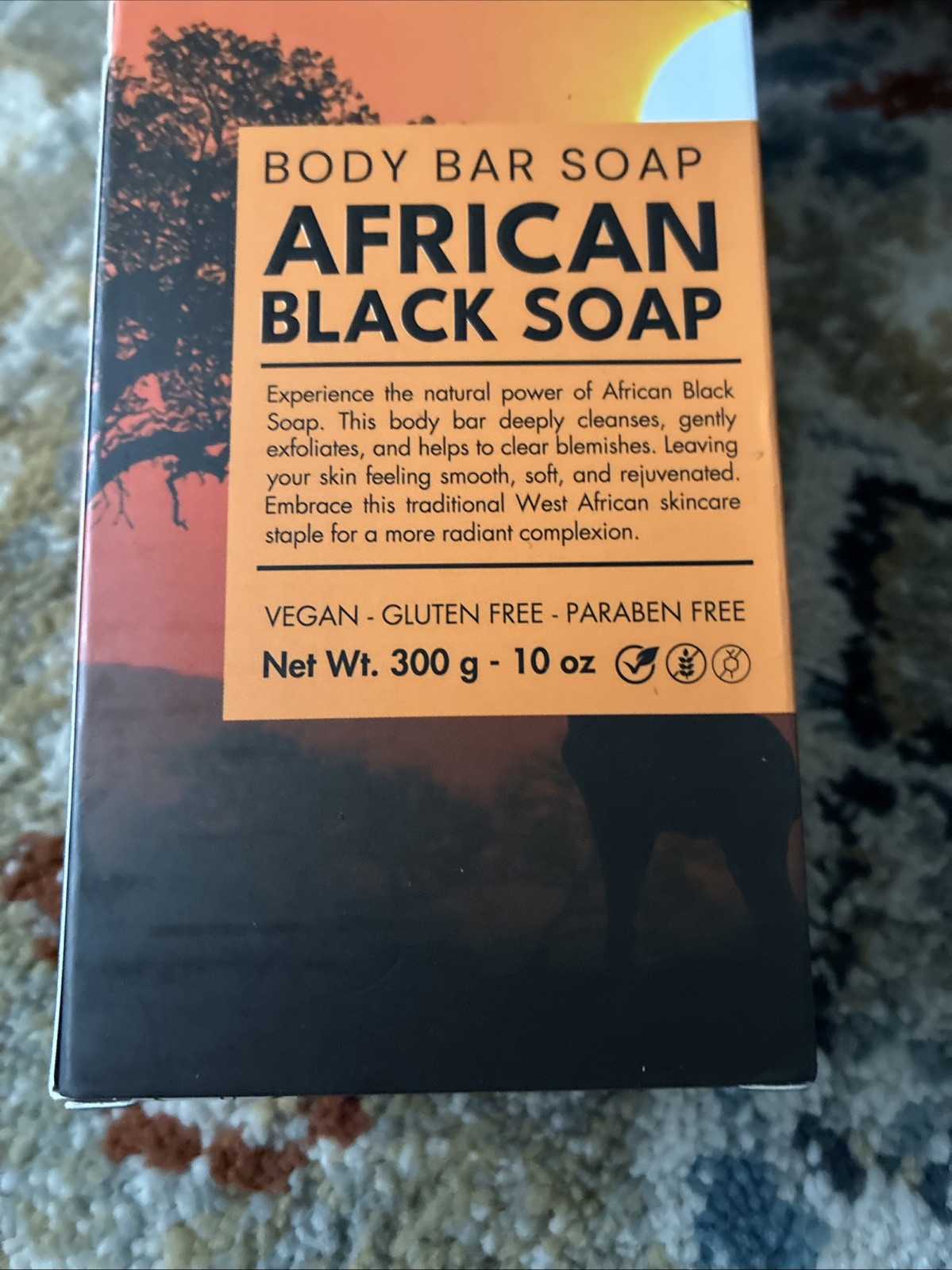 African Black Soap Bar Multipack 2 Bars 10 Oz Vegan Gluten Free Natural Skin